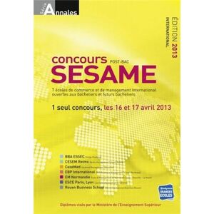 Concours Sésame : annales 2012 : sujets et corrigés officiels
