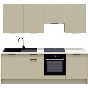 Ensemble de 8 meubles de cuisine - L. 245 cm - vert sauge - Luzia - Publicité Ensemble de 8 meubles de cuisine - L. 245 cm - vert sauge - Luzia - Publicité