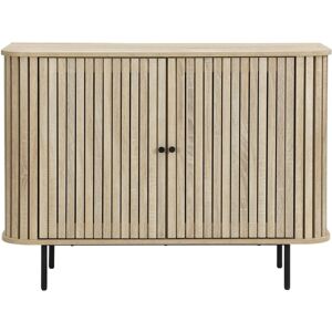 Buffet 2 portes rainurées couleur chêne 106cm- Solna - Publicité Buffet 2 portes rainurées couleur chêne 106cm- Solna - Publicité