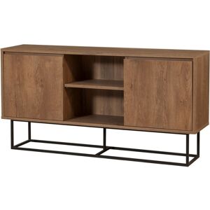 Buffet 2 portes 2 niches effet Noyer 140 cm - Nerio - Publicité Buffet 2 portes 2 niches effet Noyer 140 cm - Nerio - Publicité