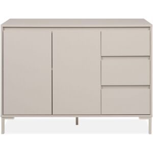 Buffet 2 portes 3 tiroirs beige 120 cm - Ronda - Publicité Buffet 2 portes 3 tiroirs beige 120 cm - Ronda - Publicité