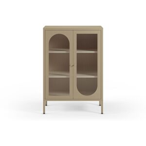 Buffet 2 portes en métal beige 70 cm - Ysia - Publicité Buffet 2 portes en métal beige 70 cm - Ysia - Publicité
