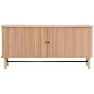 Buffet à portes coulissantes placage chêne 160 cm - Lino - Publicité Buffet à portes coulissantes placage chêne 160 cm - Lino - Publicité