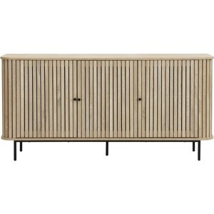 Buffet 3 portes rainurées couleur chêne 160 cm - Solna - Publicité Buffet 3 portes rainurées couleur chêne 160 cm - Solna - Publicité