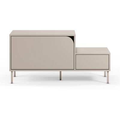 Meuble d'entrée 2 portes beige 120 cm - Jonas - Publicité Meuble d'entrée 2 portes beige 120 cm - Jonas - Publicité