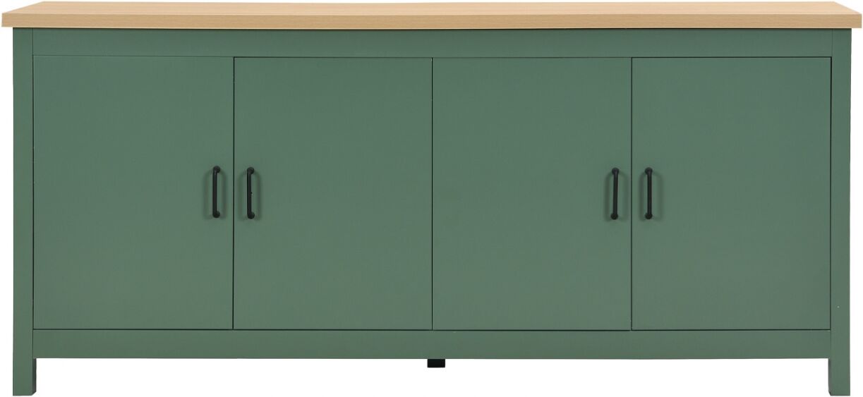 HOMIFAB Buffet 4 portes vert 180 cm - Sana
