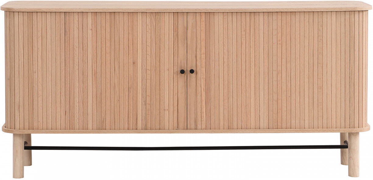 HOMIFAB Buffet à portes coulissantes placage chêne 160 cm - Lino