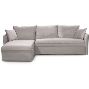 Canapé d'angle convertible 5 places déhoussable en velours taupe - Ouverture express - Couchage quotidien - Gina - Publicité Canapé d'angle convertible 5 places déhoussable en velours taupe - Ouverture express - Couchage quotidien - Gina - Publicité
