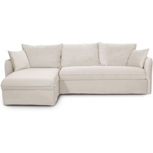 Canapé d'angle convertible 5 places déhoussable en velours crème - Ouverture express - Couchage quotidien - Gina - Publicité Canapé d'angle convertible 5 places déhoussable en velours crème - Ouverture express - Couchage quotidien - Gina - Publicité