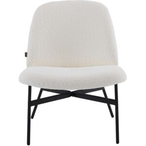 Fauteuil en tissu bouclé beige - Petra - Publicité Fauteuil en tissu bouclé beige - Petra - Publicité