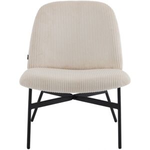 Fauteuil en velours côtelé beige - Petra - Publicité Fauteuil en velours côtelé beige - Petra - Publicité