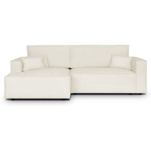 Canapé d'angle à gauche convertible 3 places en tissu chenille beige - Asti - Publicité Canapé d'angle à gauche convertible 3 places en tissu chenille beige - Asti - Publicité