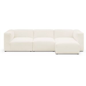 Canapé d'angle à droite modulable avec méridienne 4 places en tissu bouclette beige - Modulo - Publicité Canapé d'angle à droite modulable avec méridienne 4 places en tissu bouclette beige - Modulo - Publicité