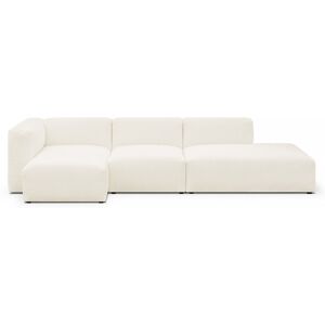 Canapé d'angle à gauche modulable avec méridienne 5 places en tissu bouclette beige - Modulo - Publicité Canapé d'angle à gauche modulable avec méridienne 5 places en tissu bouclette beige - Modulo - Publicité