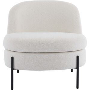 Fauteuil en tissu bouclé beige - Vianney - Publicité Fauteuil en tissu bouclé beige - Vianney - Publicité
