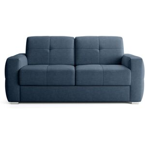 Canapé capitonné convertible 3 places en tissu chenille bleu foncé - ouverture express - Cassian - Publicité Canapé capitonné convertible 3 places en tissu chenille bleu foncé - ouverture express - Cassian - Publicité