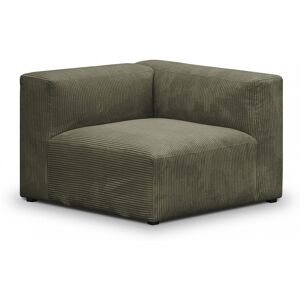 Chauffeuse d'angle à droite modulable en velours côtelé vert kaki - Modulo - Publicité Chauffeuse d'angle à droite modulable en velours côtelé vert kaki - Modulo - Publicité