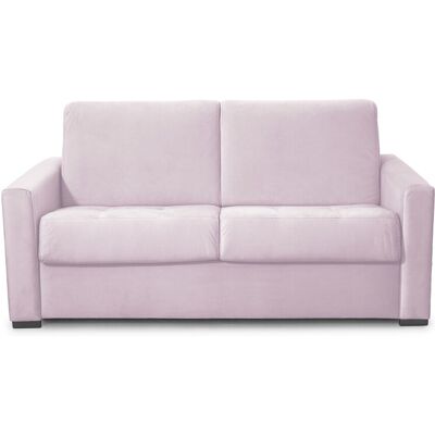 Canapé convertible 3 places en velours rose pâle - Ouverture express - Couchage quotidien - Paloma - Publicité Canapé convertible 3 places en velours rose pâle - Ouverture express - Couchage quotidien - Paloma - Publicité