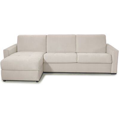 Canapé d'angle convertible réversible 5 places en velours crème - Ouverture express - Couchage quotidien - Paloma - Publicité Canapé d'angle convertible réversible 5 places en velours crème - Ouverture express - Couchage quotidien - Paloma - Publicité