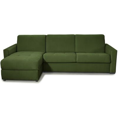 Canapé d'angle convertible réversible 5 places en velours vert forêt - Ouverture express - Couchage quotidien - Paloma - Publicité Canapé d'angle convertible réversible 5 places en velours vert forêt - Ouverture express - Couchage quotidien - Paloma - Publicité