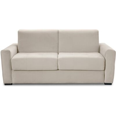 Canapé convertible 3 places en velours crème - Ouverture express - Couchage quotidien - Andrea - Publicité Canapé convertible 3 places en velours crème - Ouverture express - Couchage quotidien - Andrea - Publicité