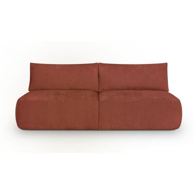 Canapé convertible 3 places avec coffre de rangement en tissu chenille terracotta - Jasper - Publicité Canapé convertible 3 places avec coffre de rangement en tissu chenille terracotta - Jasper - Publicité