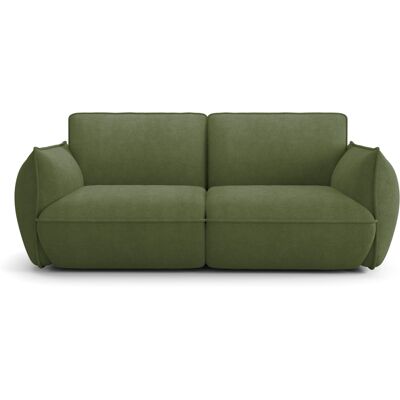 Canapé 3 places en tissu chenille vert olive - Lidia - Publicité Canapé 3 places en tissu chenille vert olive - Lidia - Publicité