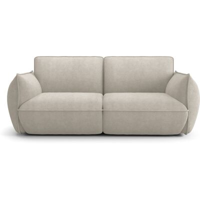 Canapé 3 places en tissu chenille beige - Lidia - Publicité Canapé 3 places en tissu chenille beige - Lidia - Publicité