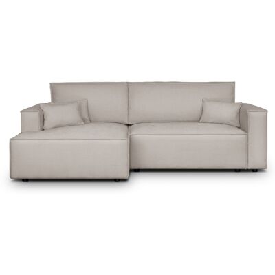 Canapé d'angle à gauche convertible 3 places en tissu chenille taupe - Asti - Publicité Canapé d'angle à gauche convertible 3 places en tissu chenille taupe - Asti - Publicité