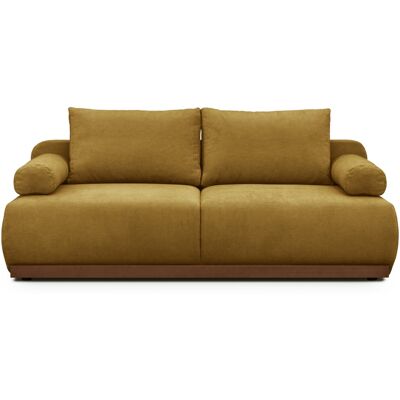 Canapé convertible 3 places avec coffre de rangement en tissu chenille bronze - ouverture rapide - Auteuil - Publicité Canapé convertible 3 places avec coffre de rangement en tissu chenille bronze - ouverture rapide - Auteuil - Publicité