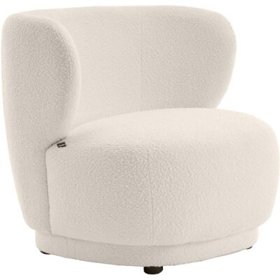 Fauteuil en tissu bouclé beige - Ester - Publicité Fauteuil en tissu bouclé beige - Ester - Publicité