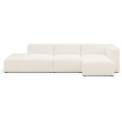Canapé d'angle à droite modulable avec méridienne 5 places en tissu bouclette beige - Modulo - Publicité Canapé d'angle à droite modulable avec méridienne 5 places en tissu bouclette beige - Modulo - Publicité