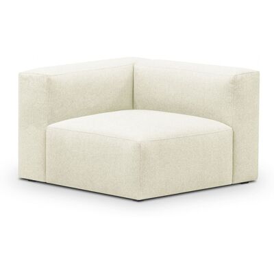 Chauffeuse d'angle à gauche modulable en tissu beige - Modulo - Publicité Chauffeuse d'angle à gauche modulable en tissu beige - Modulo - Publicité