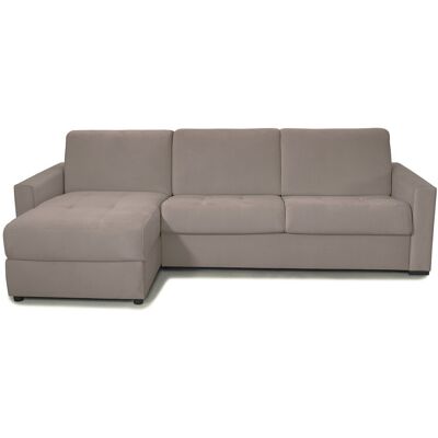 Canapé d'angle convertible réversible 5 places en velours taupe - Ouverture express - Couchage quotidien - Paloma - Publicité Canapé d'angle convertible réversible 5 places en velours taupe - Ouverture express - Couchage quotidien - Paloma - Publicité