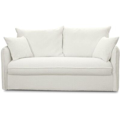 Canapé convertible 3 places déhoussable en tissu bouclette beige - Ouverture express - Couchage quotidien - Gina - Publicité Canapé convertible 3 places déhoussable en tissu bouclette beige - Ouverture express - Couchage quotidien - Gina - Publicité