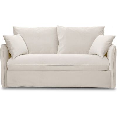 Canapé convertible 3 places déhoussable en velours crème - Ouverture express - Couchage quotidien - Gina - Publicité Canapé convertible 3 places déhoussable en velours crème - Ouverture express - Couchage quotidien - Gina - Publicité