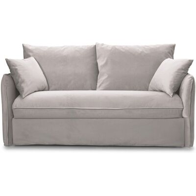 Canapé convertible 3 places déhoussable en velours taupe - Ouverture express - Couchage quotidien - Gina - Publicité Canapé convertible 3 places déhoussable en velours taupe - Ouverture express - Couchage quotidien - Gina - Publicité