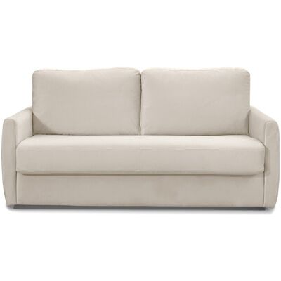 Canapé convertible 3 places en velours crème - Ouverture express - Couchage quotidien - Bianca - Publicité Canapé convertible 3 places en velours crème - Ouverture express - Couchage quotidien - Bianca - Publicité