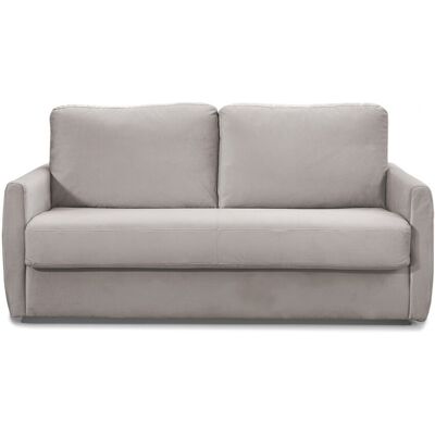 Canapé convertible 3 places en velours taupe - Ouverture express - Couchage quotidien - Bianca - Publicité Canapé convertible 3 places en velours taupe - Ouverture express - Couchage quotidien - Bianca - Publicité