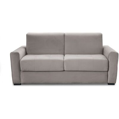 Canapé convertible 3 places en velours taupe - Ouverture express - Couchage quotidien - Andrea - Publicité Canapé convertible 3 places en velours taupe - Ouverture express - Couchage quotidien - Andrea - Publicité