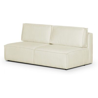 Module canapé 2 places en tissu bouclette beige - Harper Mod - Publicité Module canapé 2 places en tissu bouclette beige - Harper Mod - Publicité