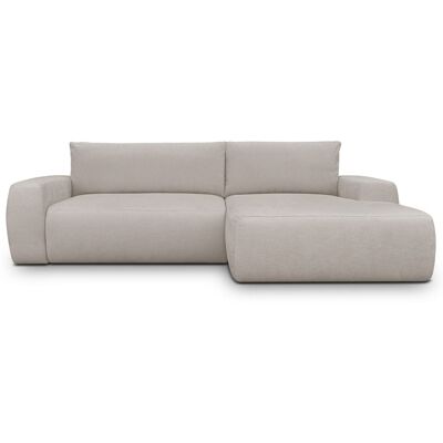 Canapé d'angle droit convertible 3 places en tissu chenille taupe - Sonny - Publicité Canapé d'angle droit convertible 3 places en tissu chenille taupe - Sonny - Publicité