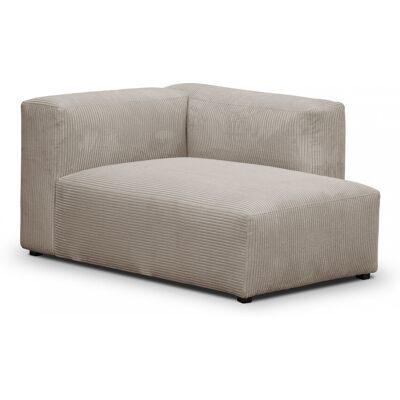 Méridienne d'angle à droite modulable en velours côtelé taupe - Modulo - Publicité Méridienne d'angle à droite modulable en velours côtelé taupe - Modulo - Publicité