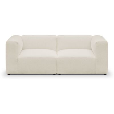 Canapé modulable 3 places en tissu bouclette beige - Modulo - Publicité Canapé modulable 3 places en tissu bouclette beige - Modulo - Publicité