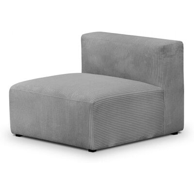 Chauffeuse sans accoudoirs modulable en velours côtelé gris clair - Modulo - Publicité Chauffeuse sans accoudoirs modulable en velours côtelé gris clair - Modulo - Publicité