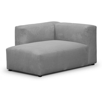Méridienne d'angle à gauche modulable en velours côtelé gris clair - Modulo - Publicité Méridienne d'angle à gauche modulable en velours côtelé gris clair - Modulo - Publicité