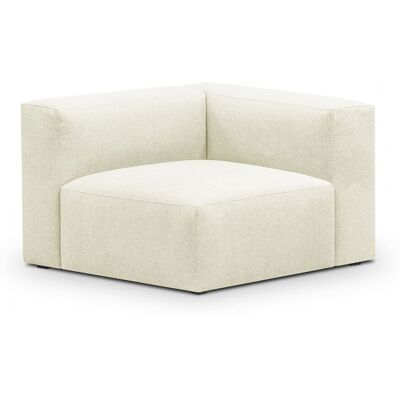 Chauffeuse d'angle à droite modulable en tissu beige - Modulo - Publicité Chauffeuse d'angle à droite modulable en tissu beige - Modulo - Publicité