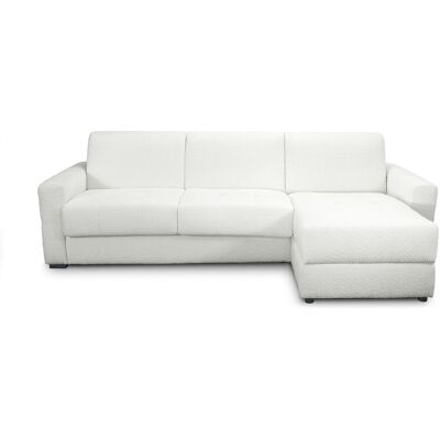 Canapé d'angle convertible réversible 5 places en tissu bouclette beige - Ouverture express - Couchage quotidien - Andrea - Publicité Canapé d'angle convertible réversible 5 places en tissu bouclette beige - Ouverture express - Couchage quotidien - Andrea - Publicité