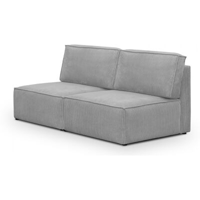 Module canapé 2 places en velours côtelé gris clair - Harper Mod - Publicité Module canapé 2 places en velours côtelé gris clair - Harper Mod - Publicité