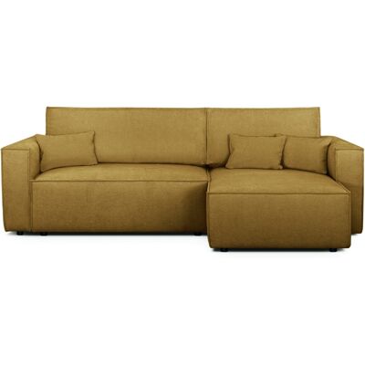Canapé d'angle convertible réversible 4 places avec coffre de rangement en tissu chenille bronze - Livia - Publicité Canapé d'angle convertible réversible 4 places avec coffre de rangement en tissu chenille bronze - Livia - Publicité
